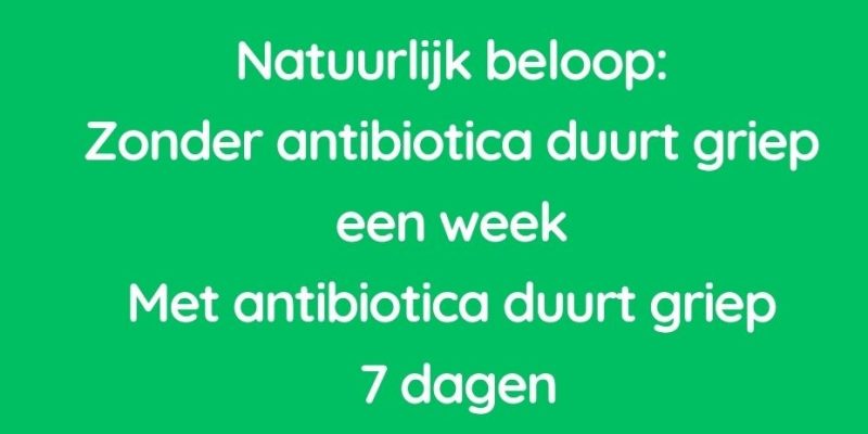 Natuurlijk beloop Zonder antibiotica duurt griep een week Met antibiotica duurt griep 7 dagen-2